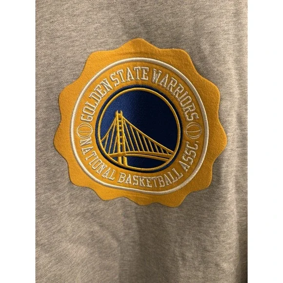Pro Standard Golden State Warriors Crest Emblem Heather Grey Sweatshirt Men's 3X